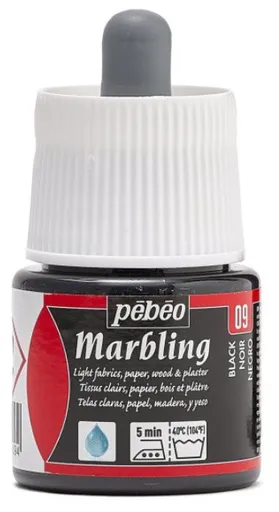 PÉBÉO MARBLING - Farba na mramorovanie 009 - black, 45 ml