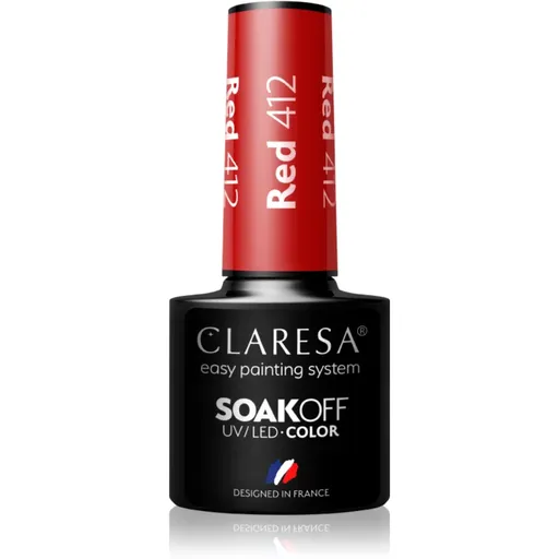 Claresa SoakOff UV/LED Color Take Me To The River gélový lak na nechty odtieň Red 412 5 g