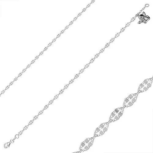 Strieborný náramok 925 - motív anjela, lesklé štvorlístky a ovály, karabínka