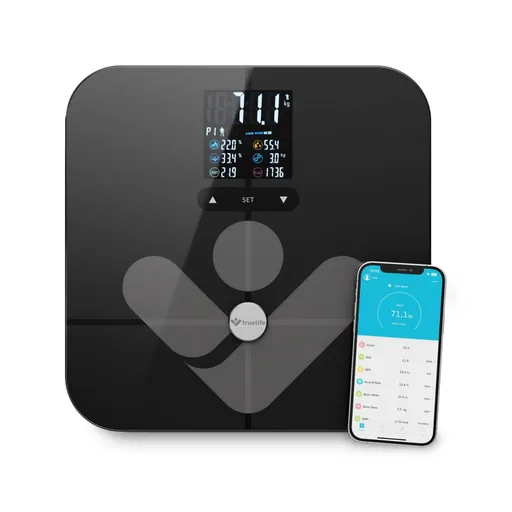 TrueLife FitScale W7 BT - Bioelektrická impedančná bluetooth váha - čierna
