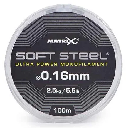 Matrix vlasec soft steel ultra power monofilament 100 m - 0,10 mm 1,1 kg