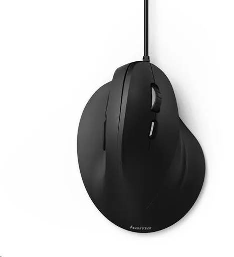 Hama vertikálna ergonomická káblová myš EMC-500, 6 tlačidiel, čierna