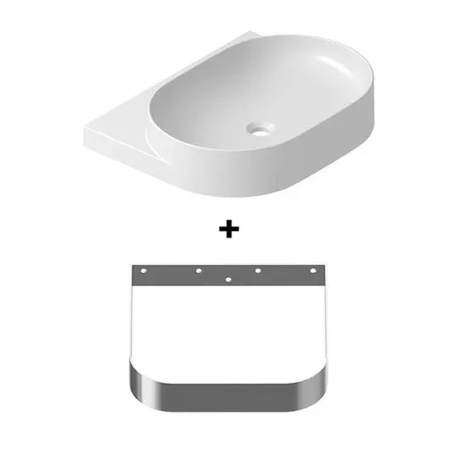 Ravak Yard konzola s umývadlom 60,5x12,5x50 cm nerez X000001534