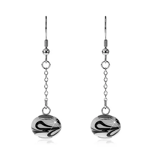 Náušnice z chirurgickej ocele - dvojfarebná korálka