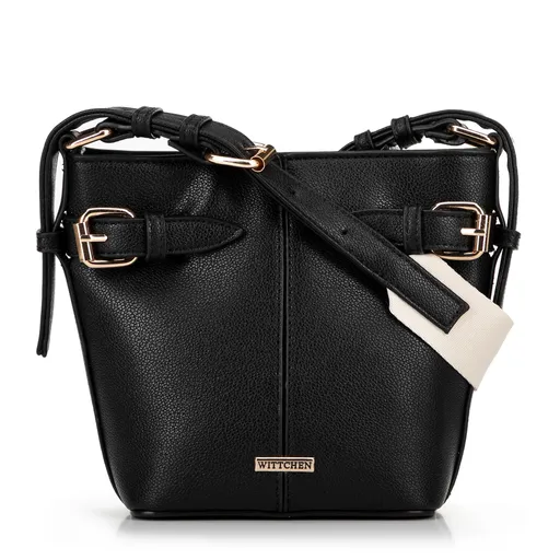 Malá kabelka typu vak z ekokože čierna 100-4Y-210-1