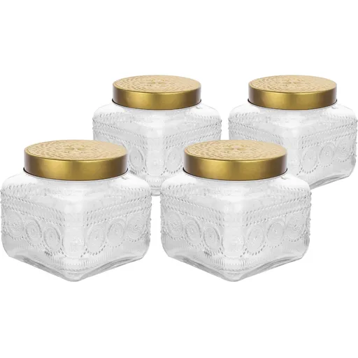 Altom Súprava sklenených dóz so zlatým vekom Daisy 1,3 l, 4 ks, 1,3 l