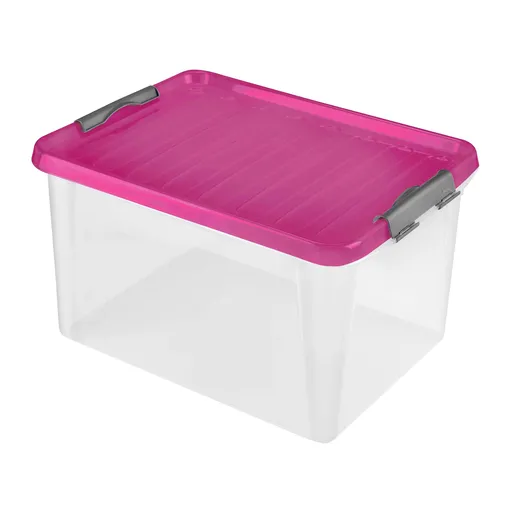 Plastový úložný box s vekom HEIDRUN Clip box 31l