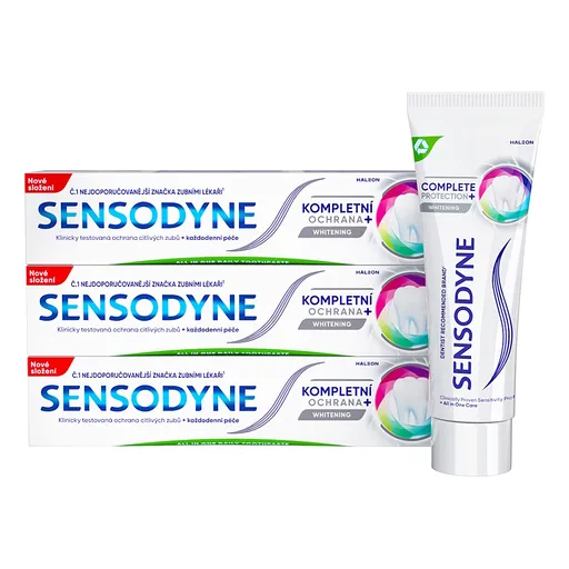 SENSODYNE Kompletní ochrana Whitening Zubná pasta 3 x 75 ml