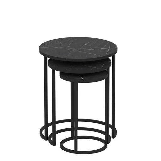 Odkladací stolík Gloria Black, 3 ks