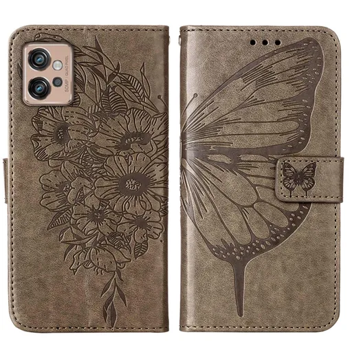 ART BUTTERFLY Peňaženkový kryt Motorola Moto G32 šedý