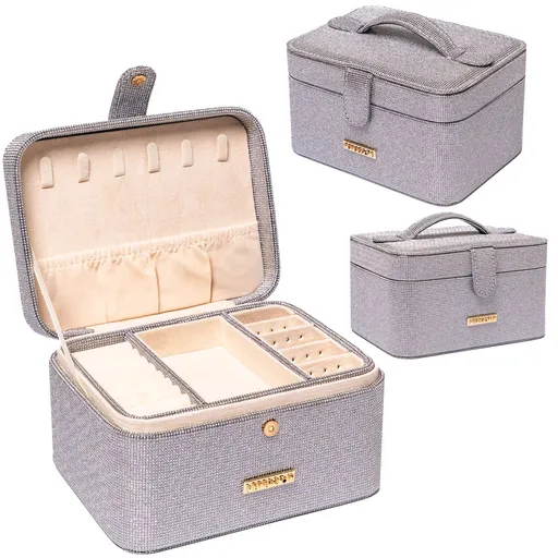 Sivá šperkovnica s magnetickým uzatváraním - Peterson