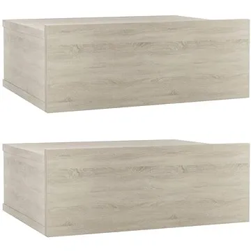 Nástenné nočné stolíky 2 ks dub sonoma 40 × 30 × 15 cm drevotrieska (800313)