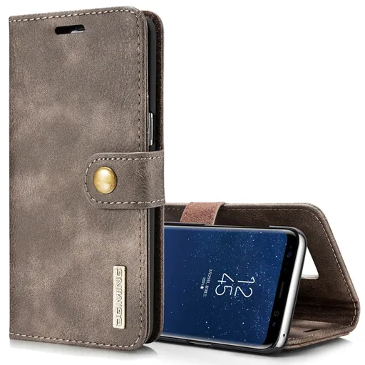 DG.MING Peňaženkový obal 2v1 Samsung Galaxy S8 šedý