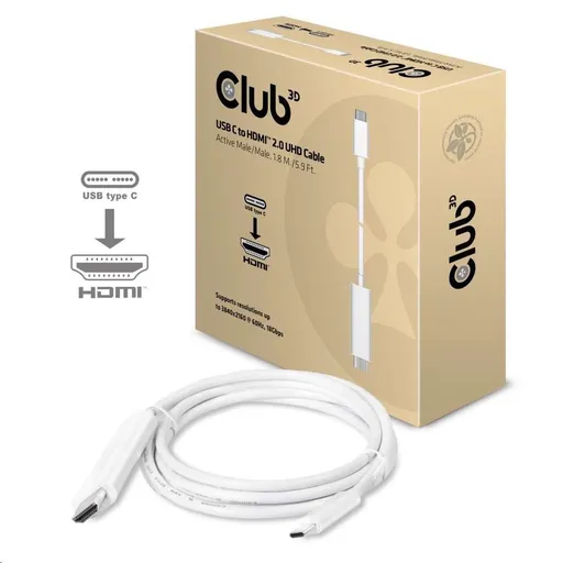 Club3D Kábel aktívny USB typ C na HDMI 2.0 4K60Hz UHD, 1, 8m