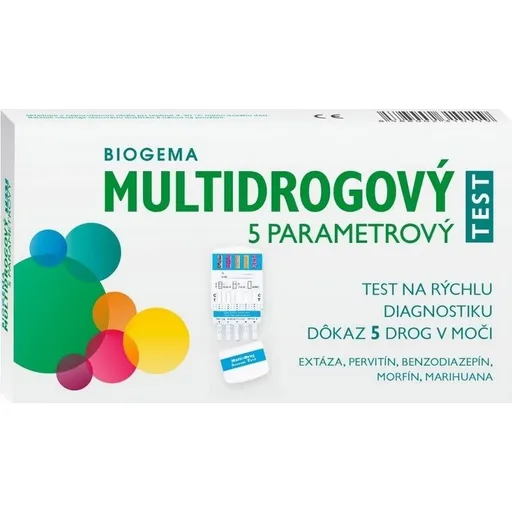 BIOGEMA Multidrogový 5 parametrový test na rýchlu diagnostiku 1 kus