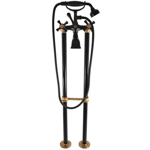 Vaňová batéria RAV Slezák MORAVA so sprchovacím setom 150 mm čierna / stará mosadz MK350.5/2CMATSM