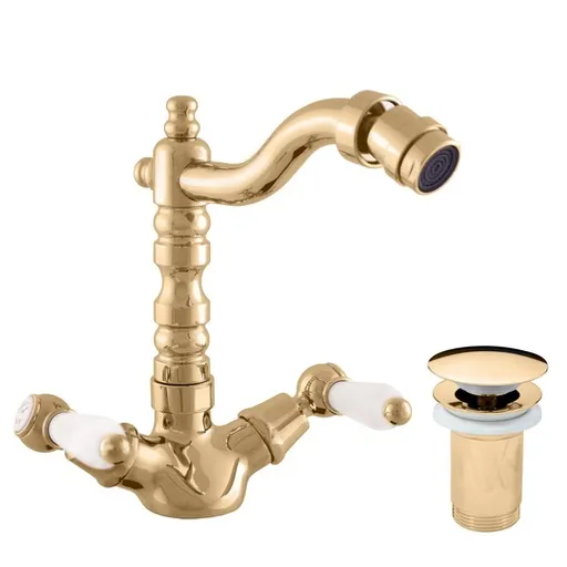 RAV SLEZÁK Morava bidetová batéria s clic-clacom v zlatom prevedení mk521.5/9z MK521.59Z