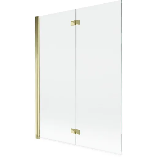 MEXEN - MIST vaňová zástena 130x150 cm 6mm 2-s, zlatá, číra, ľavá 8A9-130-002-50-00-L