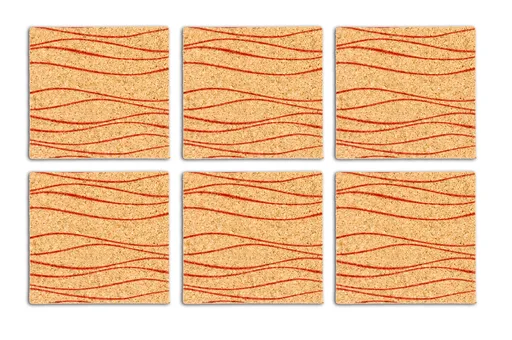 MAKRO - Korková podložka pod pohár štvorec potlač 6ks