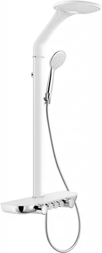 MEXEN MEXEN - Bolt nástenný sprchový set s dažďovou sprchou a batériou, biela/chróm 78108-20