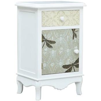 SHUMEE Nočný stolík biely a šedý 40 × 30 × 62 cm MDF, 285771