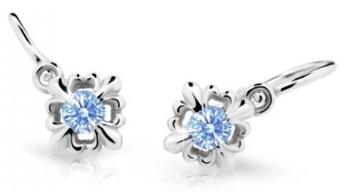 Cutie Jewellery Roztomilé detské náušnice z bieleho zlata C2212-10-X-2 svetlo modrá
