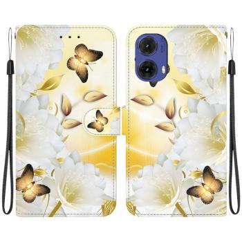 ART Peňaženkový kryt pre Motorola Moto G85 5G GOLD BUTTERFLY