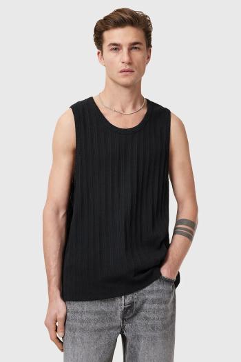 Bavlnené tričko AllSaints DENVER pánske, čierna farba, M003JC