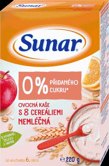 SUNAR ovocná nemliečna kaša s 8 cereáliami 1 x 220 g