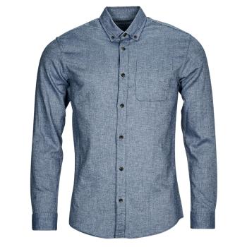 Jack & Jones  JJECLASSIC MELANGE SHIRT LS SN  Košele s dlhým rukávom Modrá