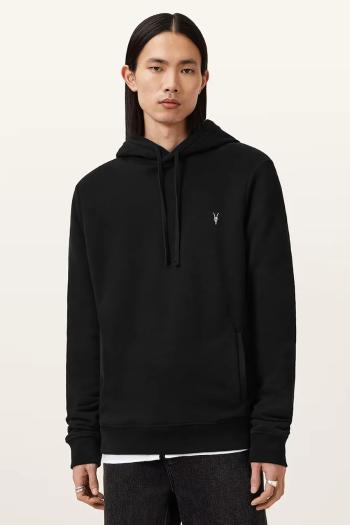 Bavlnená mikina AllSaints RAVEN OTH HOODY s kapucňou, jednofarebná, M003NZ