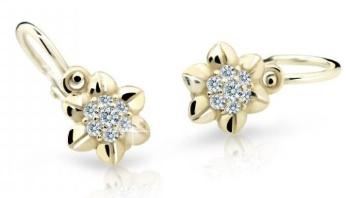 Cutie Jewellery Roztomilé detské náušnice zo žltého zlata C2202-10-X-1 biela
