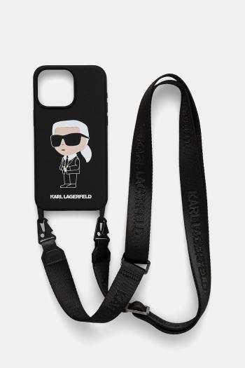 Puzdro na mobil Karl Lagerfeld iPhone 15 Pro Max 6.7 čierna farba, KLHCP15XSCBSKNK