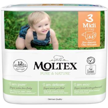 Moltex Pure & Nature Midi Size 3 jednorazové EKO plienky 4-9 kg 33 ks