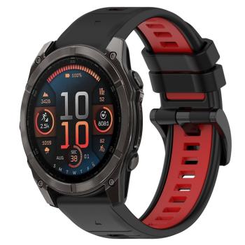 SPORTY Vymeniteľný silikónový remienok Garmin Fenix 8 47mm čierny-červený