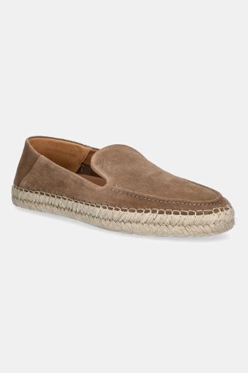 Semišové espadrilky Hackett London ALTEA LOAFER hnedá farba, HMS21491