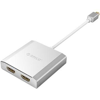 ORICO Mini DP 1.2 (M) to Dual HDMI (F) Adaptér Silver (ORICO XD-MDF2H4-SV-BP)