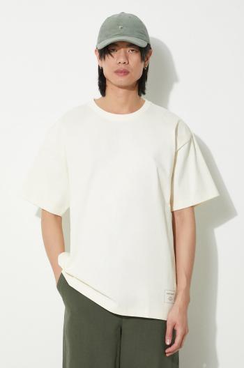Bavlnené tričko Norse Projects Simon Loose Printed pánské, béžová farba, s potlačou, N01.0656.0957