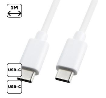 Töltő- és adatkábel USB-C USB-C, 1m, fehér