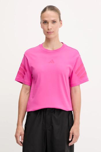 Bavlnené tričko adidas Future Icons dámske, ružová farba, JE3713