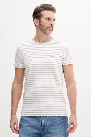 Tričko Calvin Klein pánske, béžová farba, vzorované, K10K114177