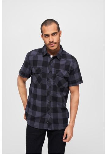 Brandit Checkshirt Halfsleeve black/grey - XXL