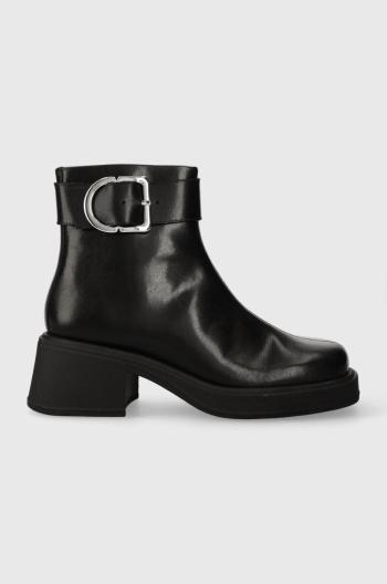 Kožené členkové topánky Vagabond Shoemakers DORAH dámske, čierna farba, na podpätku, 5642.201.20