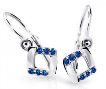 Cutie Jewellery Štvorcové detské náušnice z bieleho zlata C2268-10-X-2 modrá