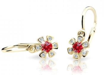 Cutie Jewellery Zlaté detské náušnice C2156-10-X-1 červená