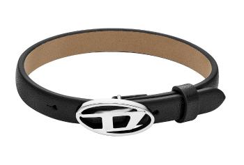 Diesel Čierny kožený unisex náramok Stackables DX1516040