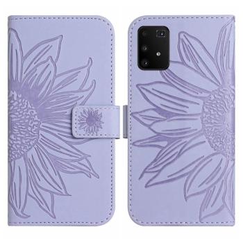 ART SUNFLOWER Peňaženkové puzdro s remienkom Samsung Galaxy S10 Lite fialové