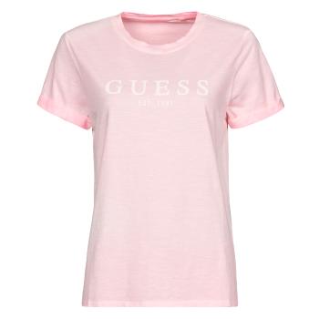 Guess  ES SS GUESS 1981 ROLL CUFF TEE  Tričká s krátkym rukávom Ružová