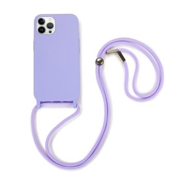 LANYARD Ochranný kryt so šnúrkou Apple iPhone 13 Pro fialový