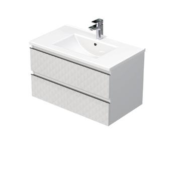 Kúpeľňová skrinka s umývadlom SAT Cube Way 80x47,5x46 cm biela mat CUBE3D802ZBMOD